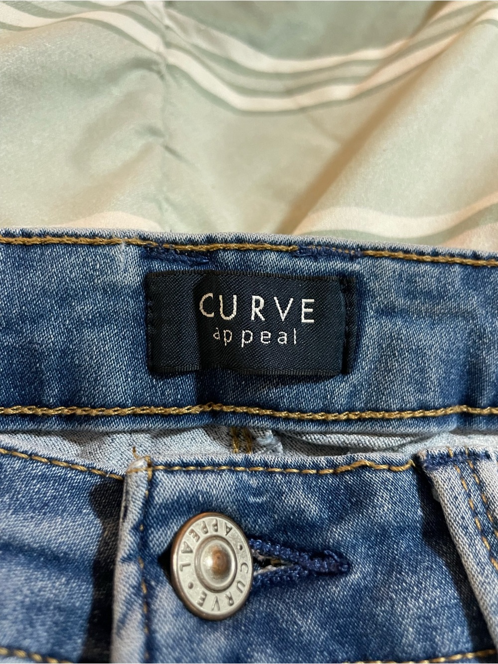 Curve Appeal high rise skinny blue jeans 8 cotton spandex stretch denim med wash - Picture 5 of 10